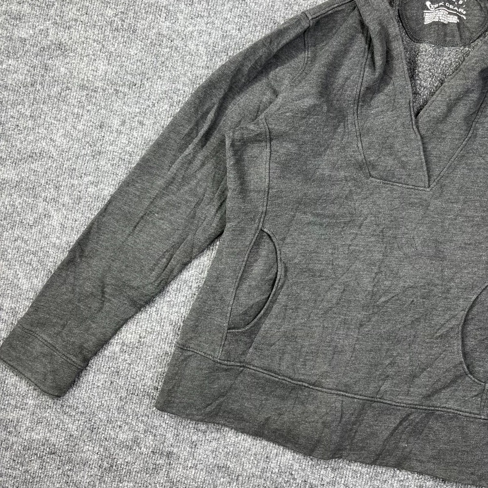 Tek Gear Hoodie Womens Small Gray Cotton Fleece V Neck Running Trail Athleisure - Picture 7 of 14